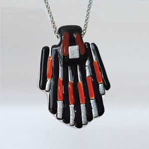 Pendente in Vetro di Murano rosso e nero